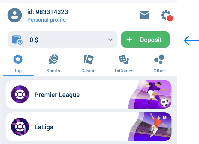 Step-by-step deposit guide 1xBet BetAPK Kenya
